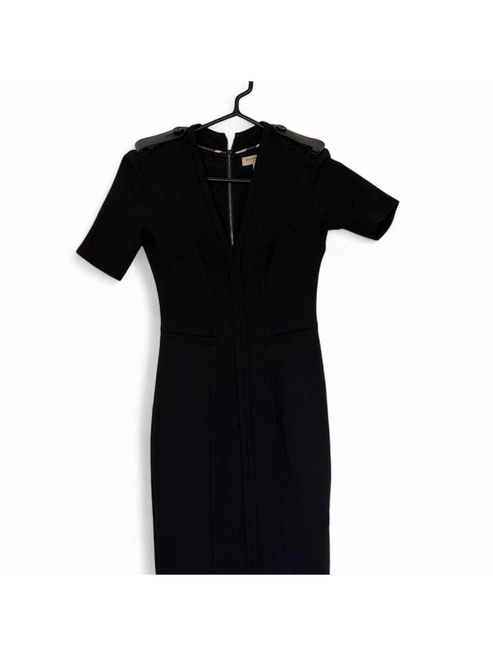 Burberry London Black Fitted Dress with Zip